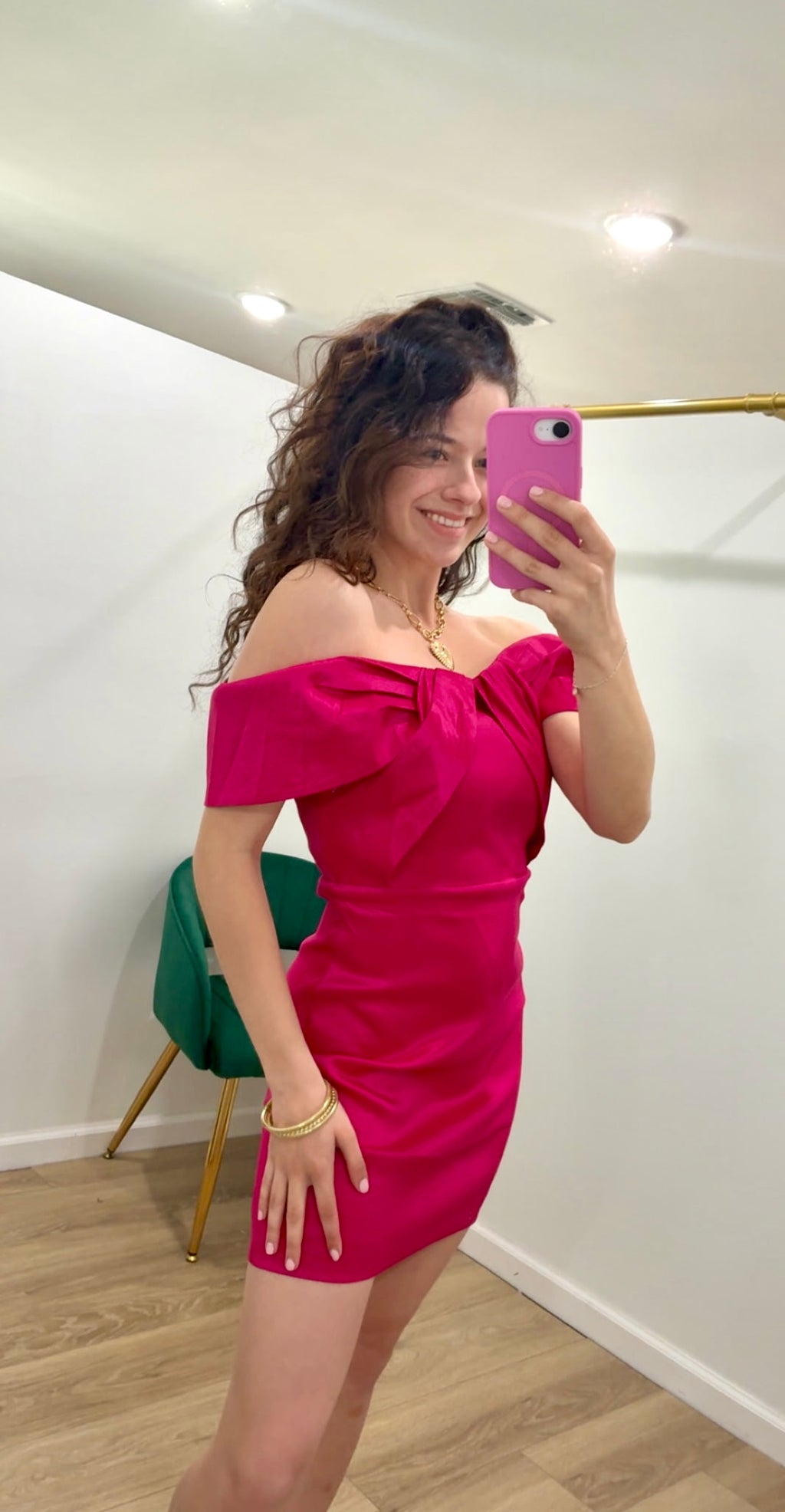 TCEC Off the Shoulder Magenta Dress