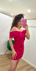 TCEC Off the Shoulder Magenta Dress