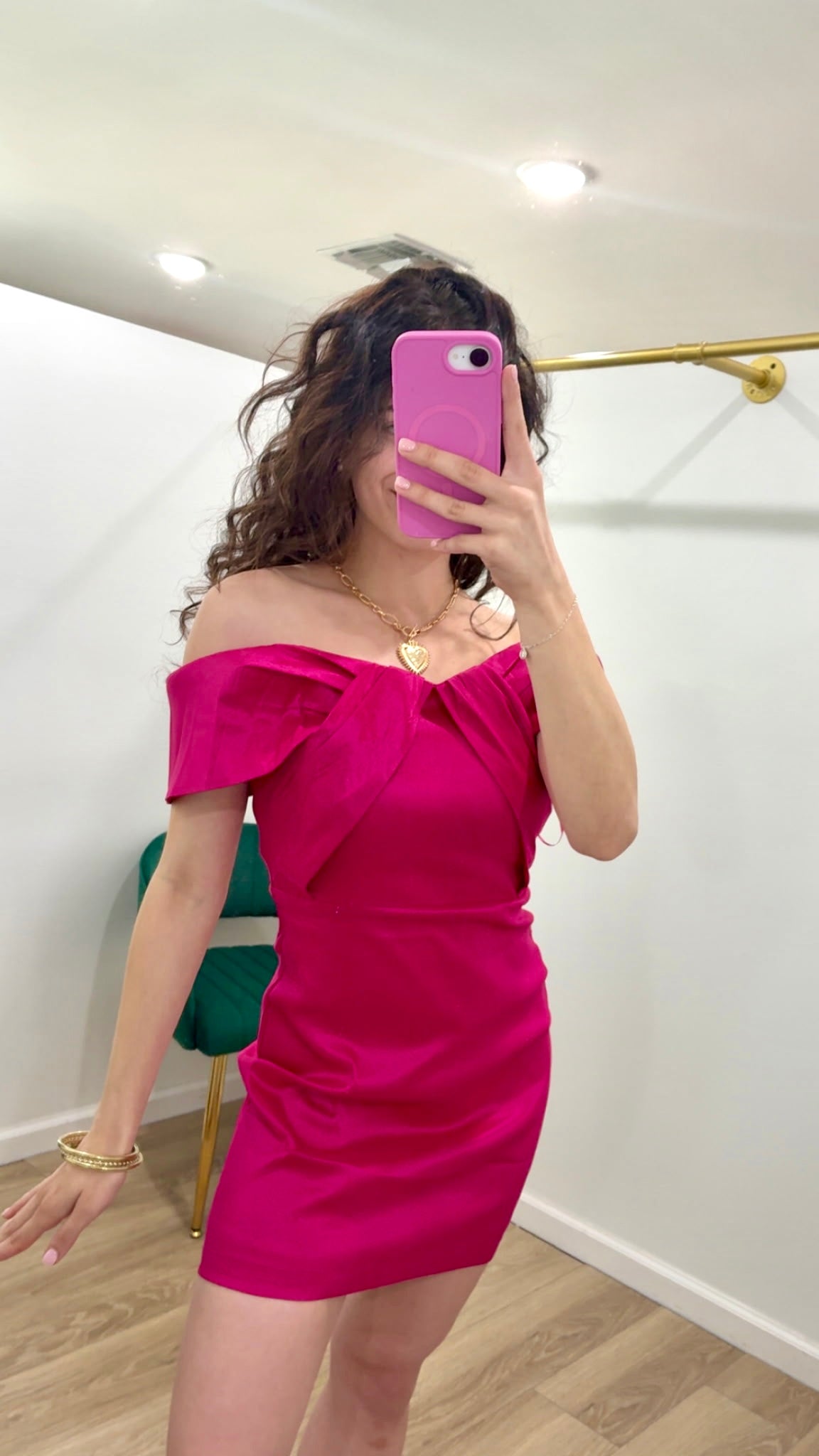 TCEC Off the Shoulder Magenta Dress