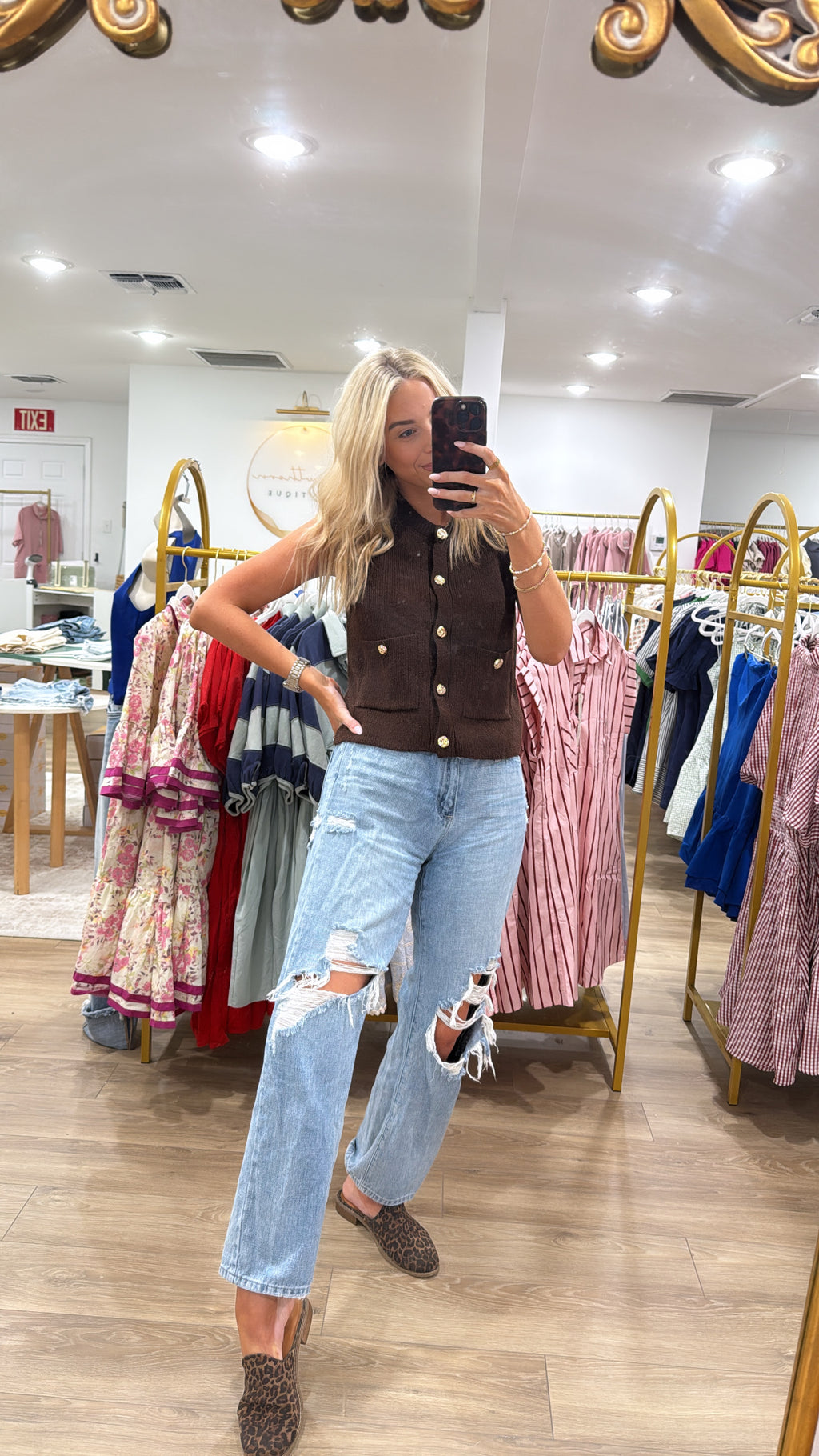 JBD High Rise Full Length Distressed Dad Jean