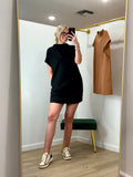 EE-Some Solid Mock Neck Mini Dress