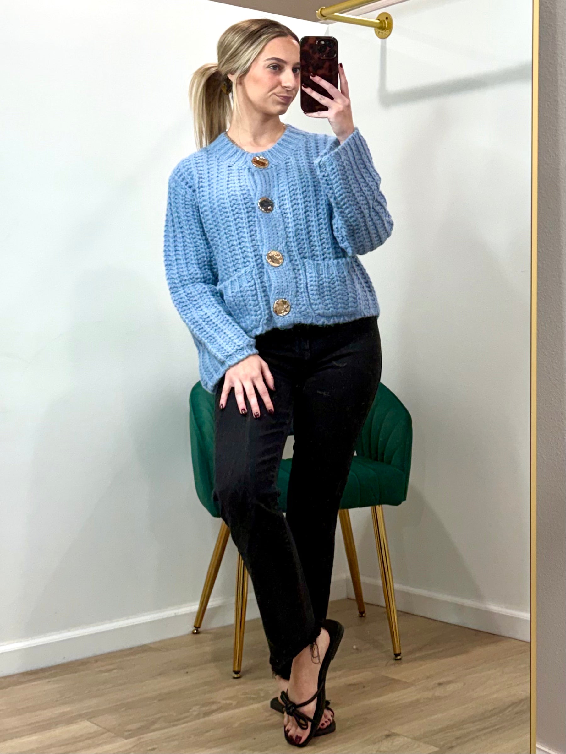 Chunky Long Sleeve Sweater Jacket