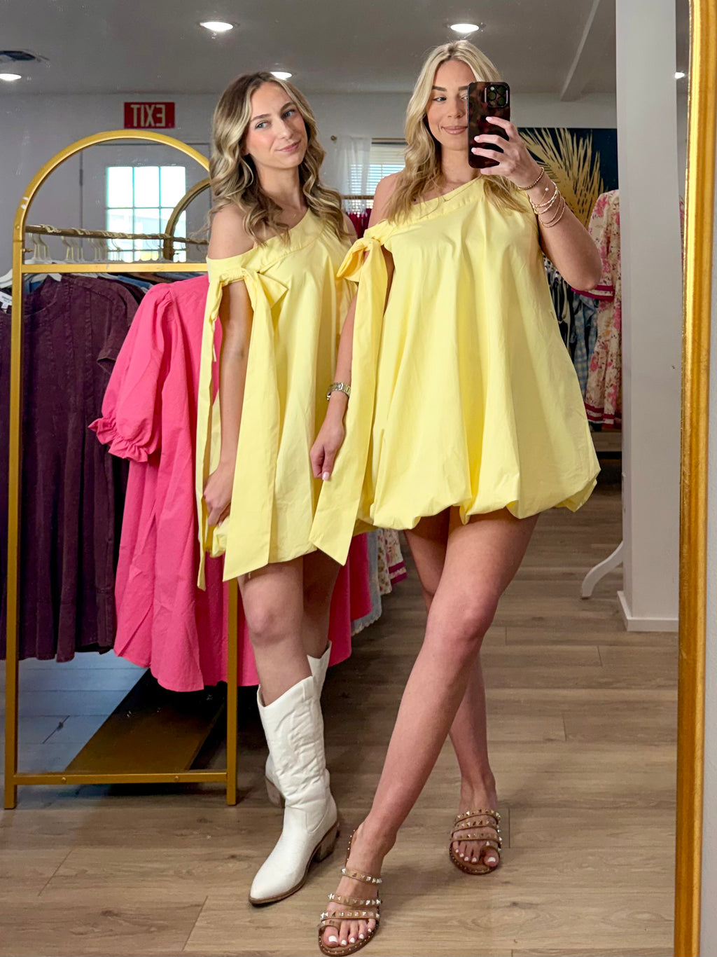 TCEC Voluminous Balloon Hem One Shoulder Mini Dress