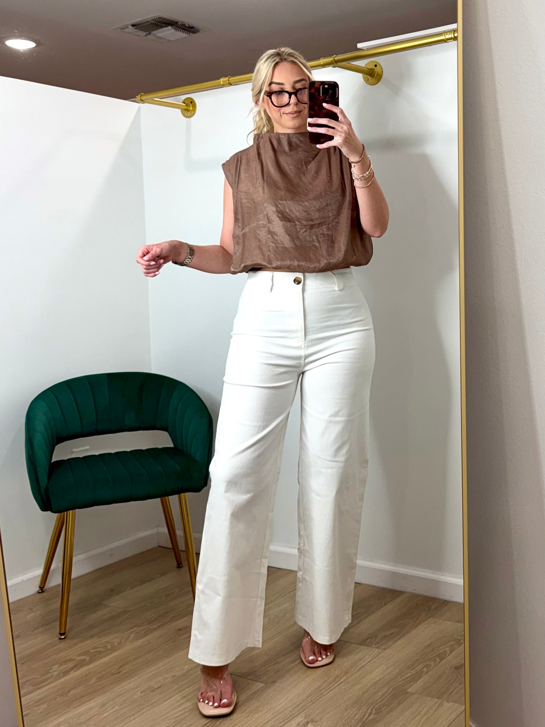 Glam Mock Neck Sleeveless Bubble Top