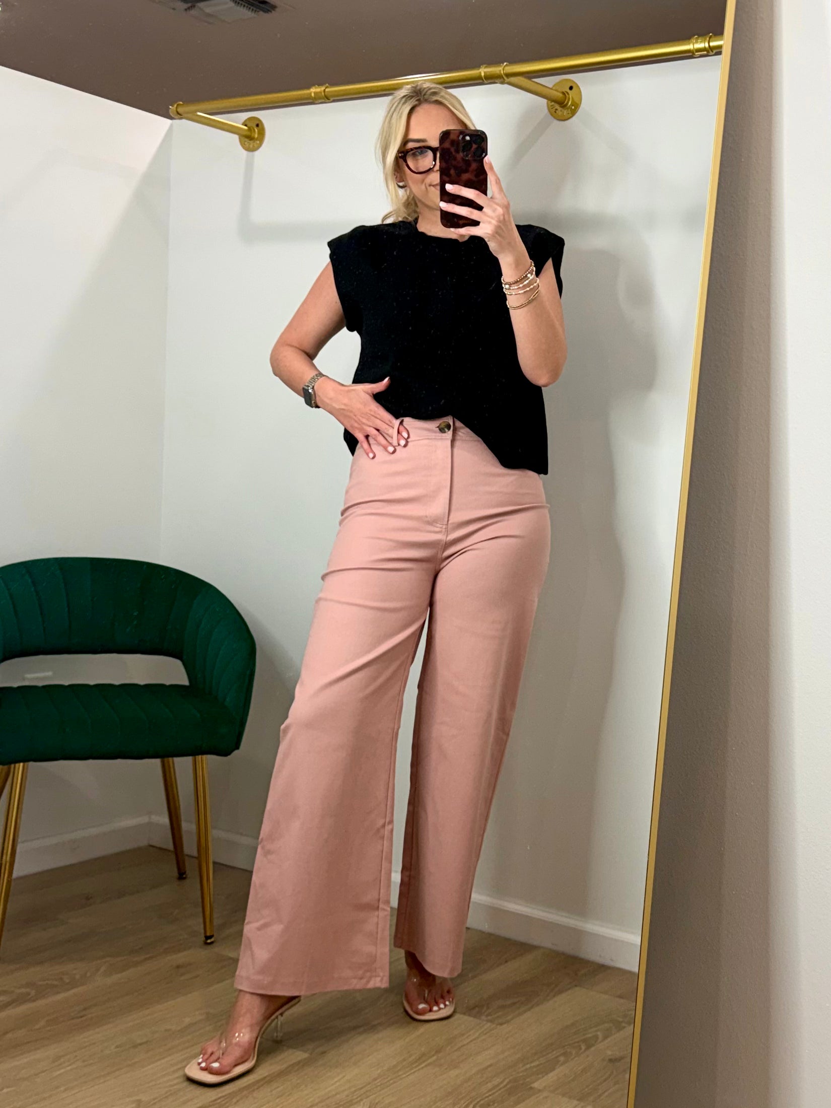 High Waist Pants Blush