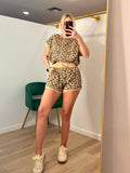 Leopard Print Ribbed Lounge Set