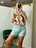 Studded Denim Short
