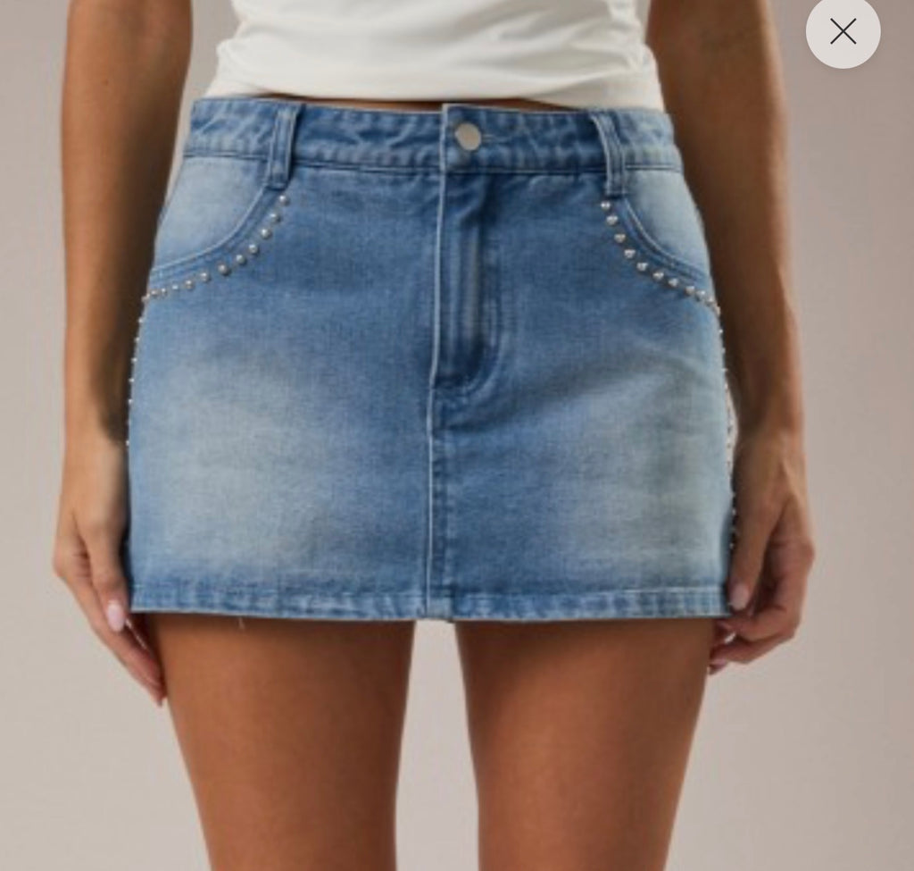 Low Rise Denim Skort