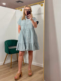 Chambray Striped Button Down Dress