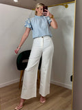 TCEC Striped Puff Sleeve Top