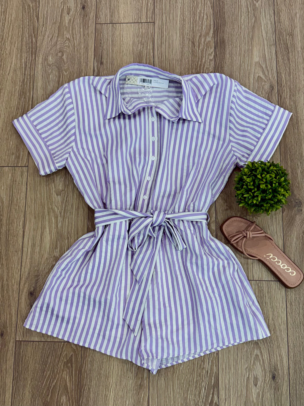 She+Sky Lilac Short Sleeve Woven Romper