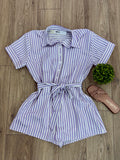 She+Sky Lilac Short Sleeve Woven Romper