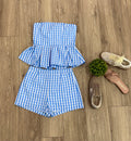 TCEC Gingham Print High Waist Short