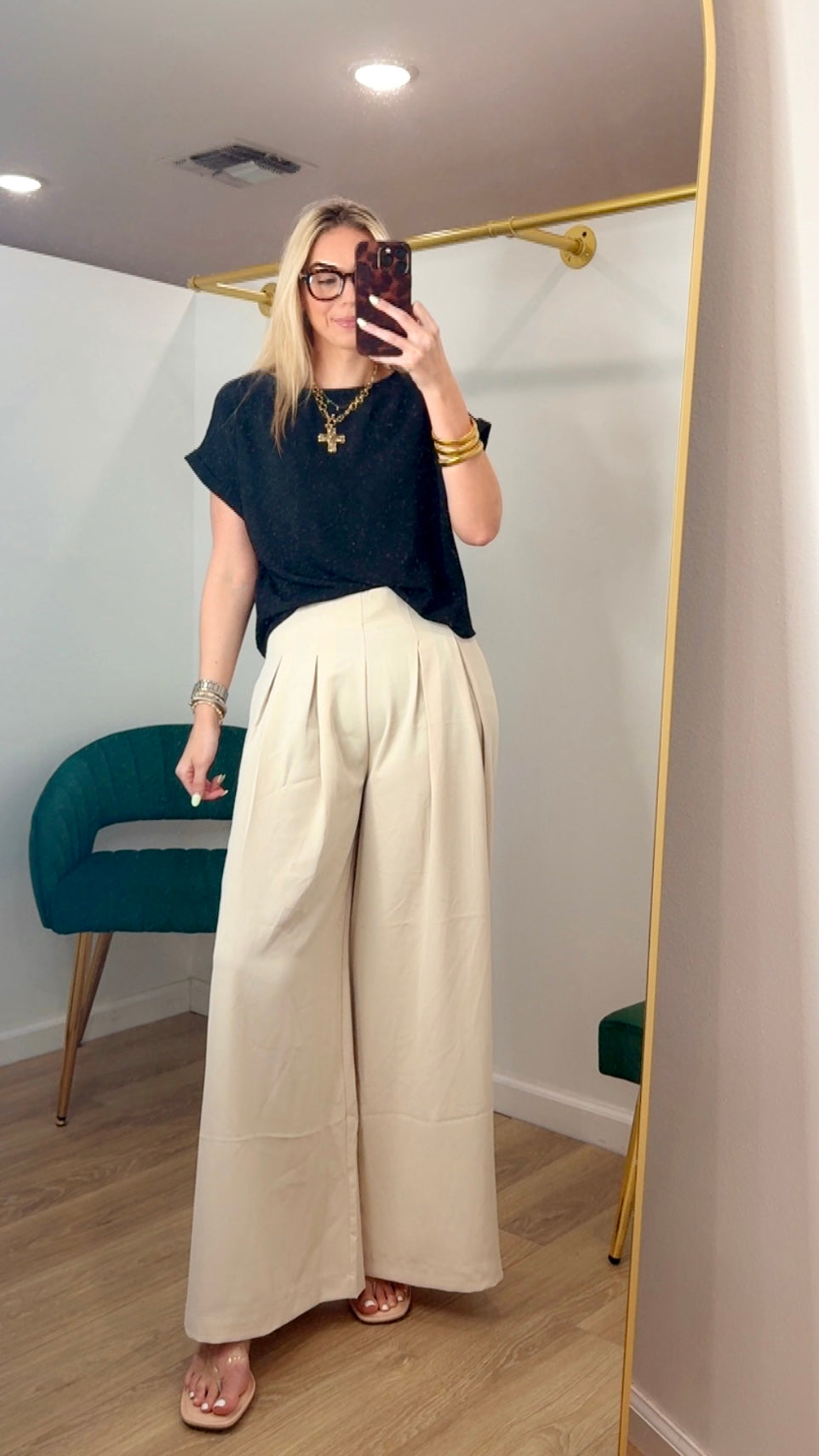 Wide Leg Pants with Back Zipper