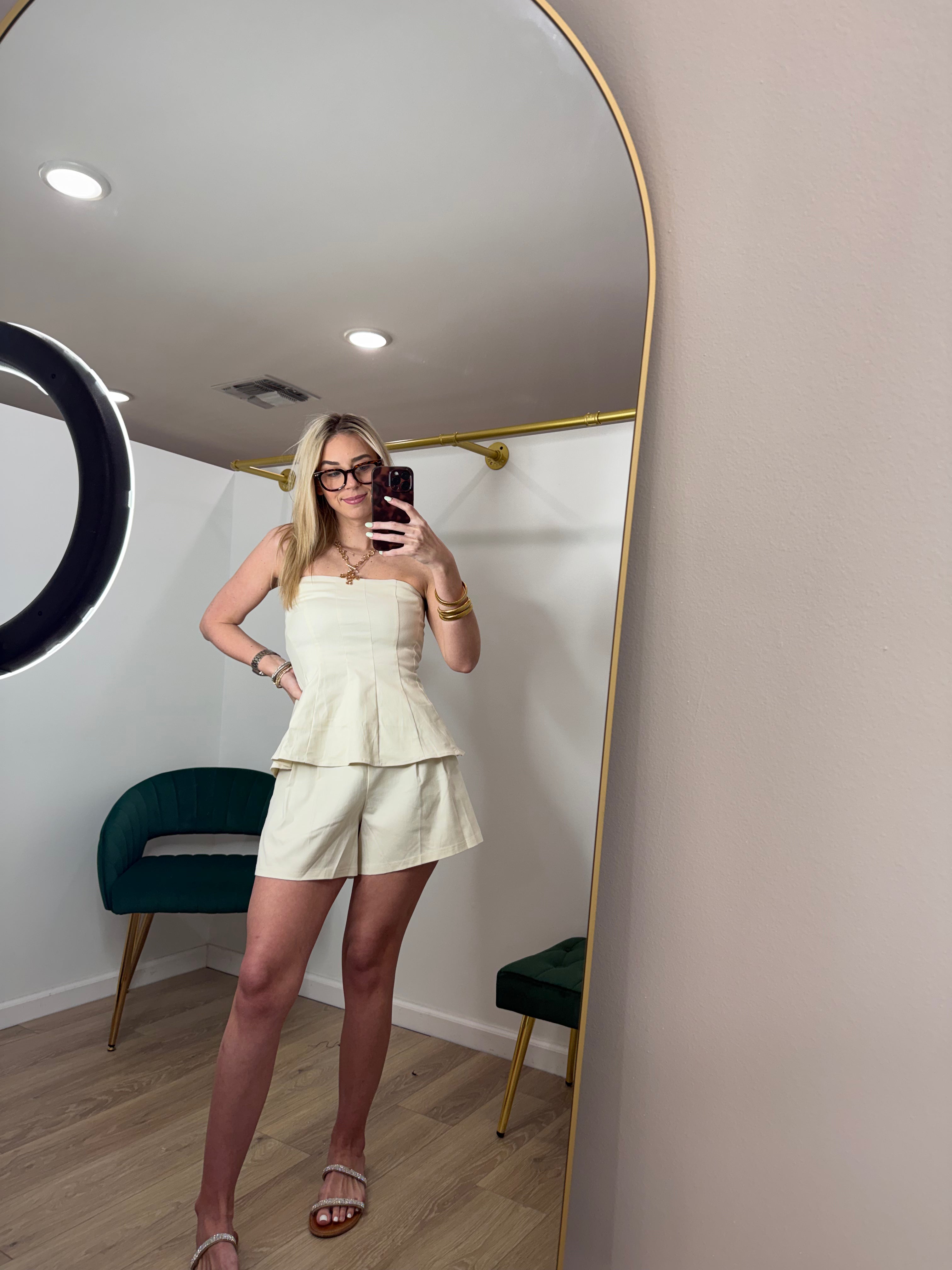 Peplum Tube Top and Shorts