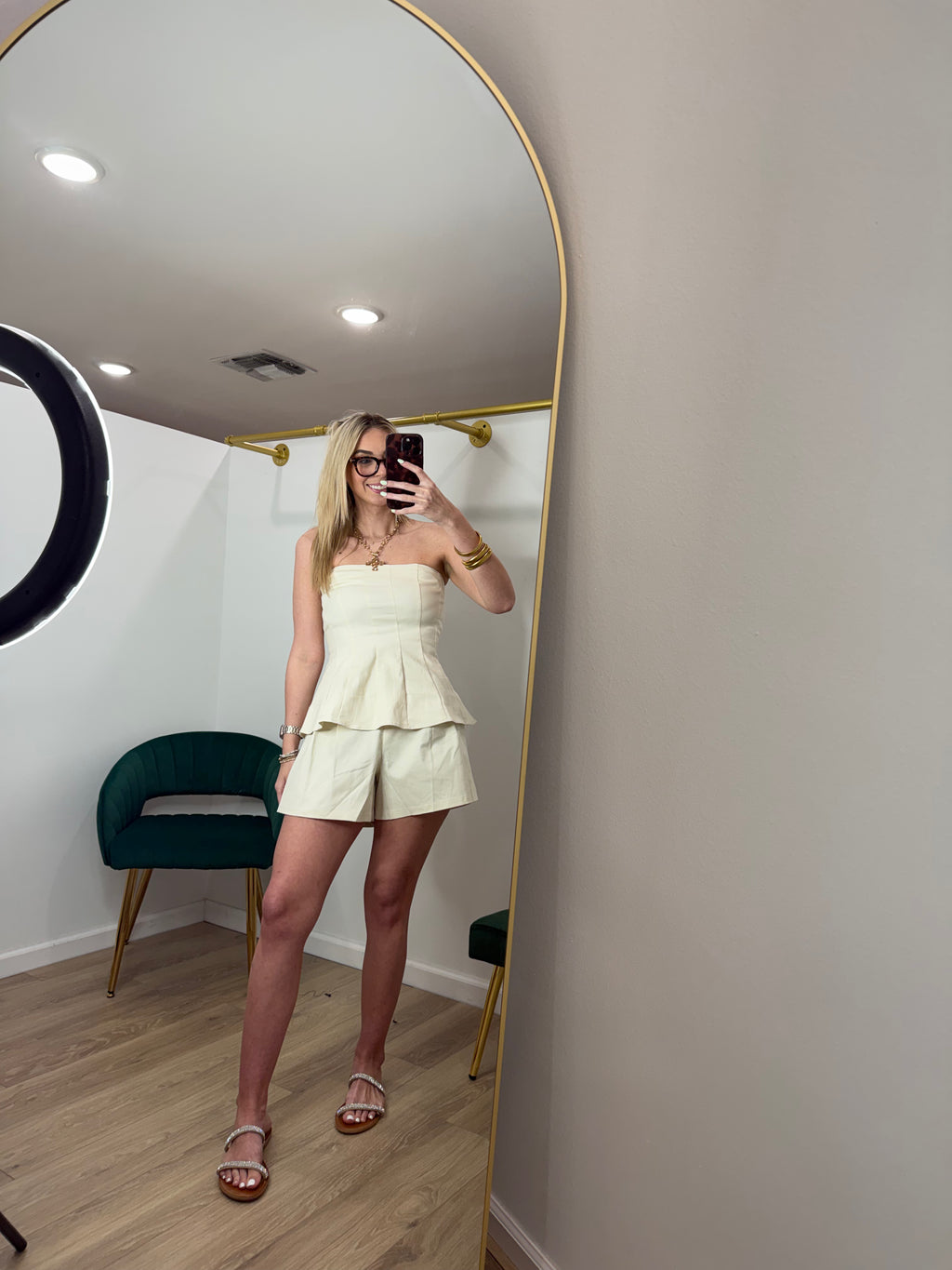 Peplum Tube Top and Shorts