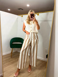 Jodifl Taupe Striped Pants