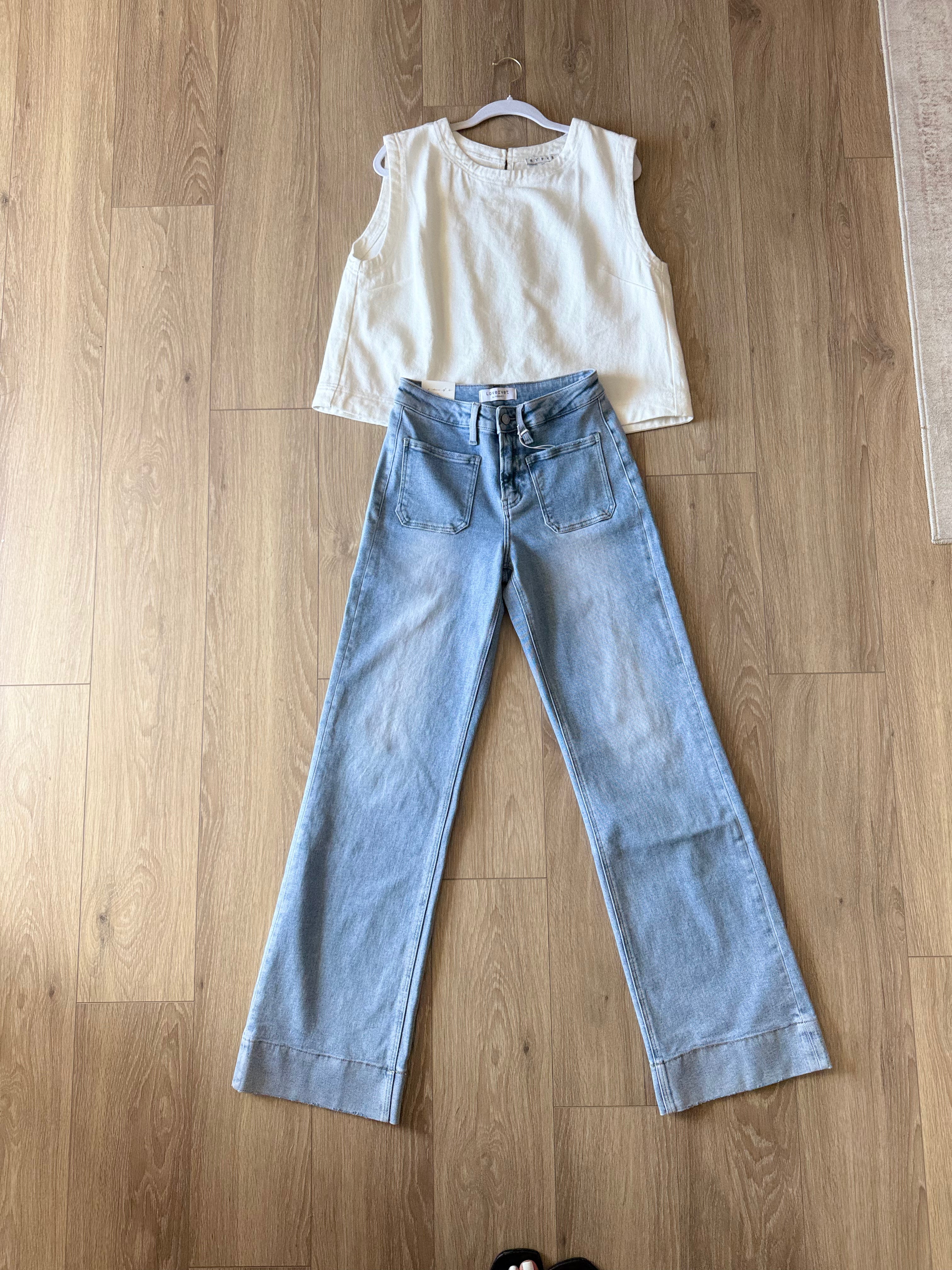 Lovervet High Rise Vintage Flare Patch Pocket